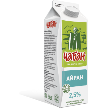 Айран "ЧАБАН" 2,5% 900г п/пак