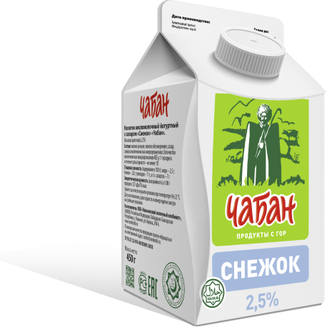 Снежок "ЧАБАН" 2.5% 450г п/пак